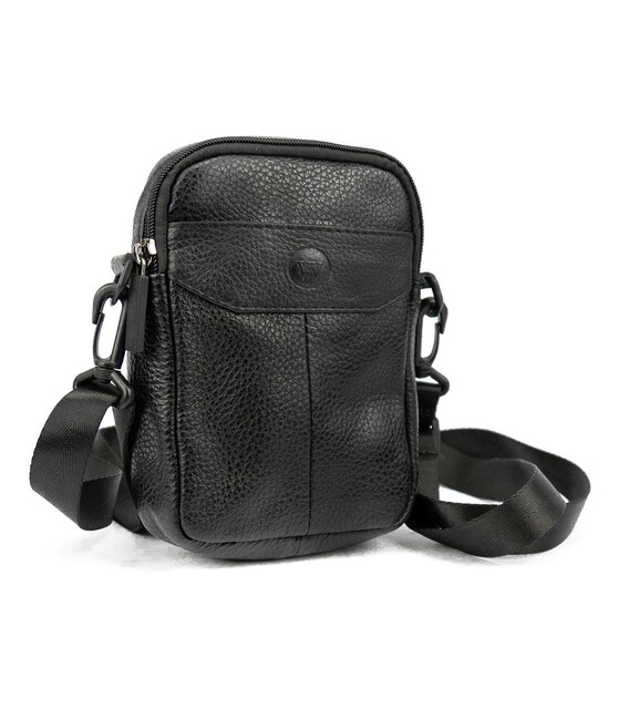 Маленькая мужская кожаная сумка через плече Ruff Ryder RR-003A фото, картинка, изображение