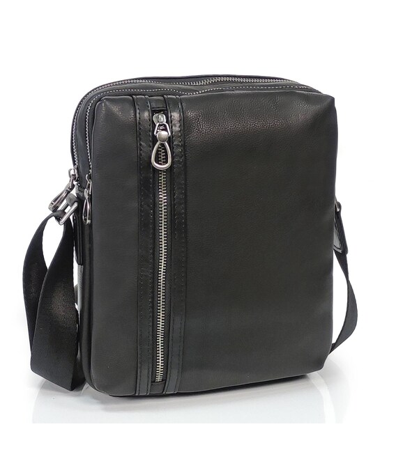 Мужской средний черный мессенджер Tiding Bag S-JMD10-8153A фото, картинка, изображение