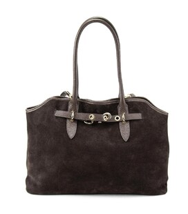 Темно-коричнева замшева жіноча сумка Firenze Italy F-IT-7667DB картинка, зображення, фото