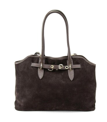 Темно-коричнева замшева жіноча сумка Firenze Italy F-IT-7667DB картинка, зображення, фото