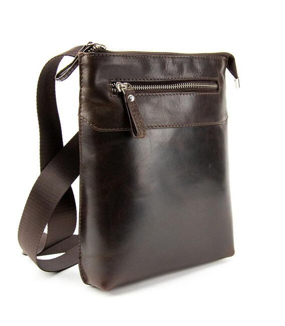 Тонкий кожаный вертикальный мессенджер Tavinchi S-TV-4142C фото, картинка, изображение