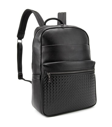 Мужской кожаный рюкзак черный Tiding Bag A25F-2418A фото, картинка, изображение