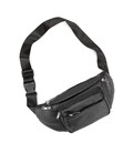 Вместительная кожаная сумка на пояс черная Tiding Bag M56-2030A фото, картинка, изображение