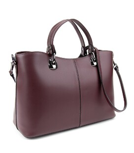 Бордова шкіряна сумка середніх розмірів Firenze Italy F-IT-7627BO