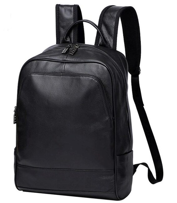 Рюкзак мужской кожаный черный Tiding Bag A25F-11685A фото, картинка, изображение