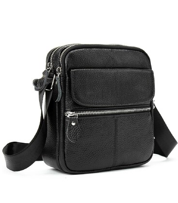 Кожаный мужской мессенджер на два отделения Tiding Bag M56-1189A фото, картинка, изображение