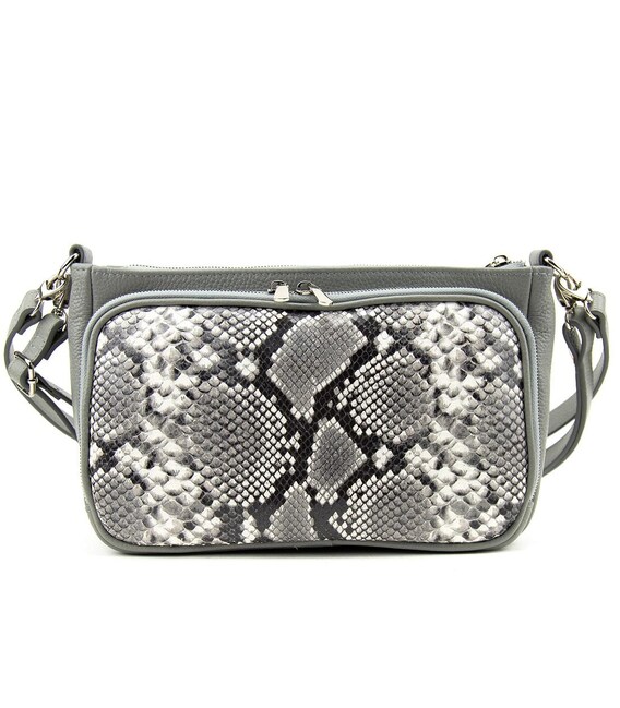 Кожаное женское кроссбоди со вставкой питон Tavinchi CH-001G-R фото, картинка, изображение