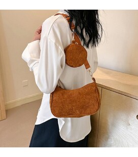 Вельветовая сумка через плечо с кошельком Lilly P4-9620C фото, картинка, изображение