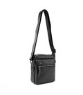 Месенджер в гладкой коже черный Tiding Bag 8718A фото, картинка, изображение