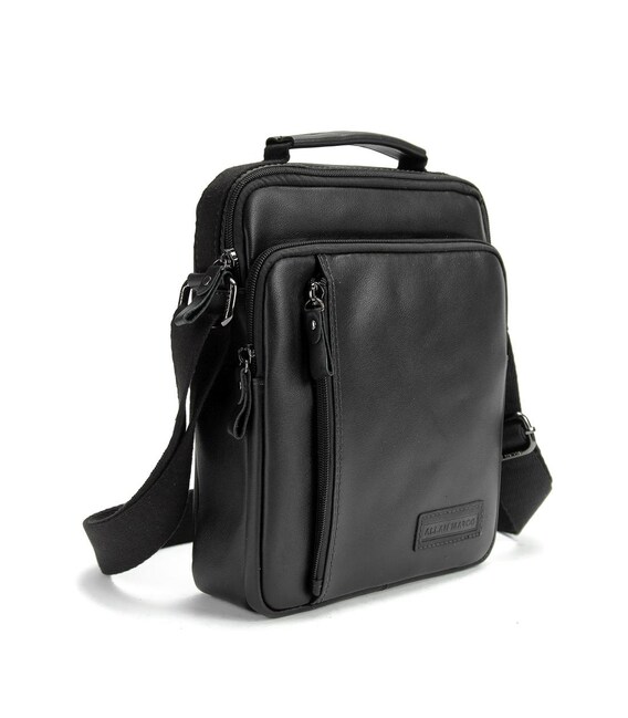 Чорний чоловічий месенджер у гладкій шкірі Ruff Ryder RR-9109A картинка, зображення, фото