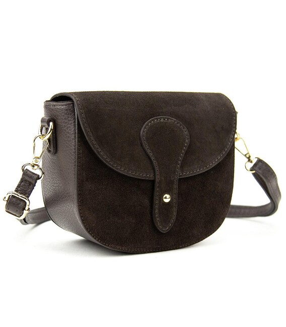 Маленьке кросбоді з округлим клапаном на застібці Firenze Italy F-IT-9876DB картинка, зображення, фото