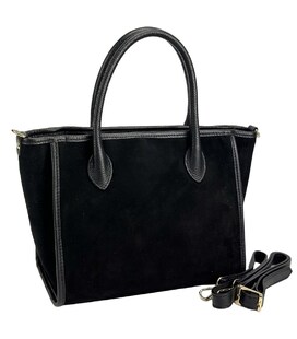 Шоппер замшевый черный Firenze Italy F-IT-7685A фото, картинка, изображение