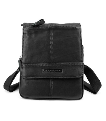 Кожаная мужская барсетка с ручкой черная Ruff Ryder RR-10097A фото, картинка, изображение