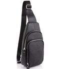 Кожаный черный слинг через плечо Tiding Bag A25F-5058A фото, картинка, изображение