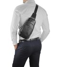 Кожаный черный слинг через плечо Tiding Bag A25F-5058A фото, картинка, изображение