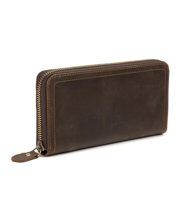 Кожанный клатч из винтажной кожи Tiding Bag t4007-1DB фото, картинка, изображение