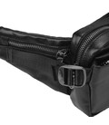Сумка на пояс з натуральної шкіри чорна Tiding Bag 1001A картинка, зображення, фото
