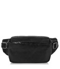 Сумка на пояс из натуральной кожи черная Tiding Bag 1001A фото, картинка, изображение