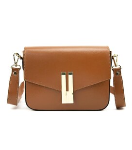 Кросбоді шкіряне з акцентним замком колір карамель Firenze Italy F-IT-9558C картинка, зображення, фото