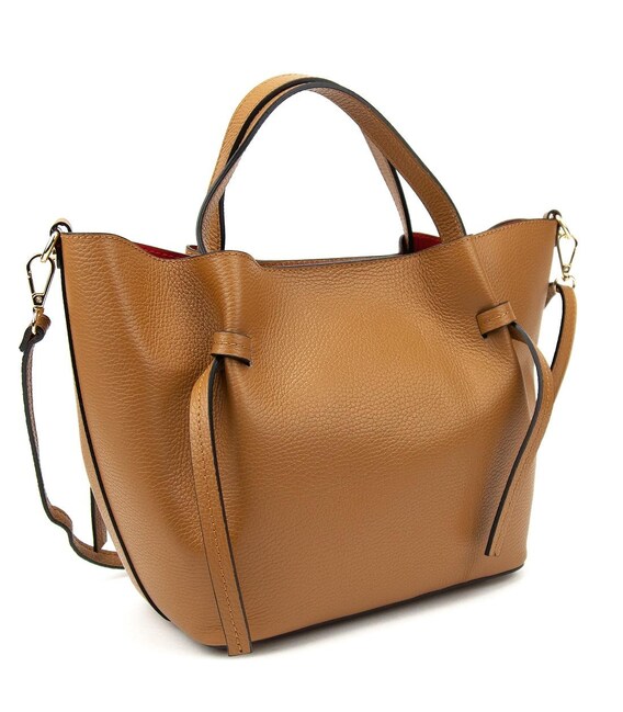 Класична жіноча шкіряна сумка кольору карамель Firenze Italy F-IT-7632C картинка, зображення, фото