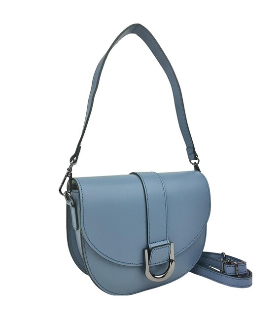 Стильная кожаная женская сумочка полукруглая Firenze Italy F-IT-1030BLL фото, картинка, изображение