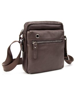 Месенджер в гладкій шкірі коричневий Tiding Bag 8718C картинка, зображення, фото
