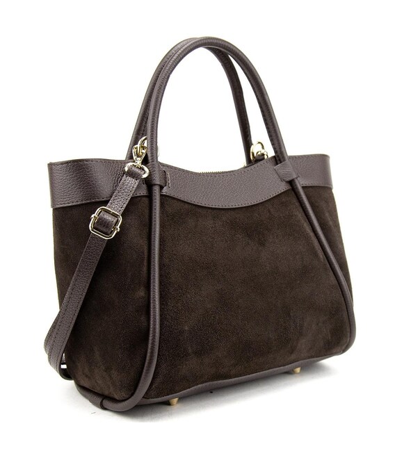 Замшева жіноча сумка з шкіряною вставкою Firenze Italy F-IT-7668DB картинка, зображення, фото