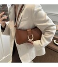 Кроссбоди из эко-кожи коричневое Lilly P2-6718C
