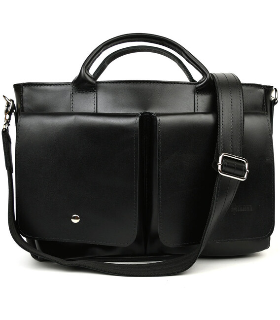 Сумка-портфель чоловіча на плече із ручками TARWA чорна ZА-3990-3md фото, картинка, изображение