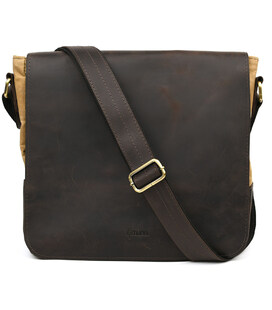 Сумка через плече розміру А4 з парусини та шкіри RSw-6601-3md TARWA фото, картинка, изображение