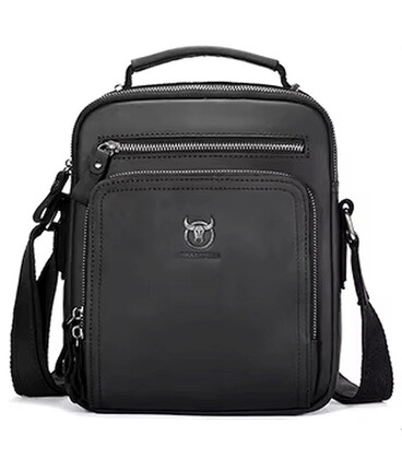 Шкіряна сумка чоловіча через плече Bull TB1063A чорна фото, картинка, изображение