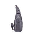 Шкіряний чоловічий рюкзак слінг Bull TB019J сірий фото, картинка, изображение