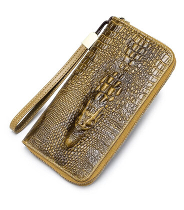 Гаманець логер шкіряний з тисненням рептилія Bull NB040B рудий фото, картинка, изображение