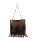 Замшевая сумочка на цепочке с бахромой Lilly P2-8206DB фото, картинка, изображение