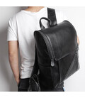 Шкіряний рюкзак для ноутбука John McDee 7344А-1 чорний фото, картинка, изображение