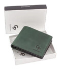 Портмоне чоловіче шкіряне Grande Pelle 505191 зелене картинка, зображення, фото