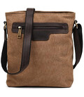 Сумка через плече в комбінації кавовий канвас та кінської шкіри RCc-0040-4lx TARWA картинка, зображення, фото