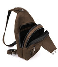 Чоловічий рюкзак слінг із кінської шкіри TARWA RС-4004-3md коричневий фото, картинка, изображение