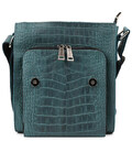 Шкіряна сумка через плече RepK-3027-4lx бренду TARWA блакитний колір рептилія фото, картинка, изображение