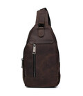 Чоловічий рюкзак слінг шкіряний коричневий TARWA RC-0116-3md картинка, зображення, фото