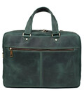 Чоловіча шкіряна ділова сумка зелена RE-4664-4lx TARWA на два відділення 15" фото, картинка, изображение