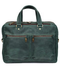 Чоловіча шкіряна ділова сумка зелена RE-4664-4lx TARWA на два відділення 15" фото, картинка, изображение
