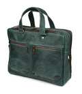 Чоловіча шкіряна ділова сумка зелена RE-4664-4lx TARWA на два відділення 15" фото, картинка, изображение