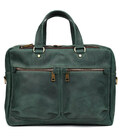 Чоловіча шкіряна ділова сумка зелена RE-4664-4lx TARWA на два відділення 15" фото, картинка, изображение