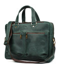 Чоловіча шкіряна ділова сумка зелена RE-4664-4lx TARWA на два відділення 15" фото, картинка, изображение