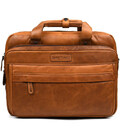 Велика сумка для ноутбука 17 дюймів Hill Burry HB4075B коньячна фото, картинка, изображение
