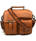 Чоловіча шкіряна сумка з ручкою HB870367B Hill Burry коньячна фото, картинка, изображение