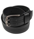 Ремінь зі шкіри буйвола на два язички LIMARY Lim-248A 40мм чорний фото, картинка, изображение