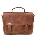 Чоловіча сумка-портфель на плече з ручкою TARWA RB-6008-3md коньячна фото, картинка, изображение