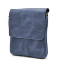 Чоловіча сумка через плече RK-0022-4lx TARWA на 2 відділення шкіра синя фото, картинка, изображение
